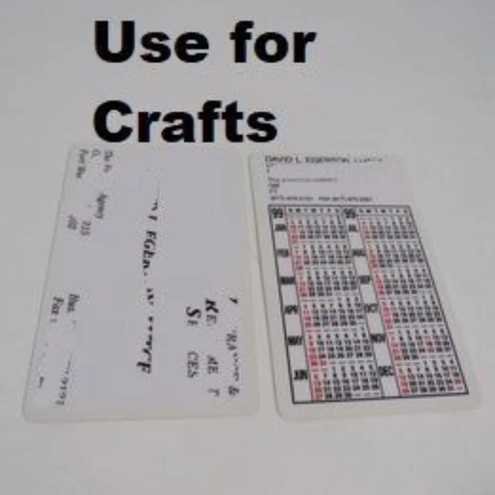 Plastic BUSINESS CARDS FOR CRAFTS - flexible, cut-able, masking, templates, etc.